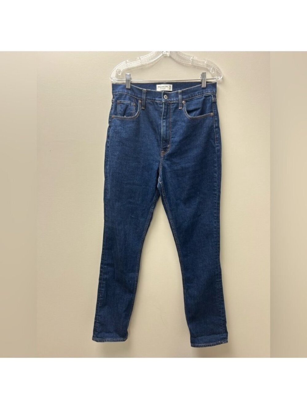 Abercrombie & Fitch The Slim Straight Ultra High Rise Dark Blue Jeans